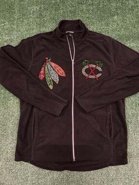 Port Authority Chicago Blackhawks Rhinestone Embellished Fleece Full-Zip Jacket